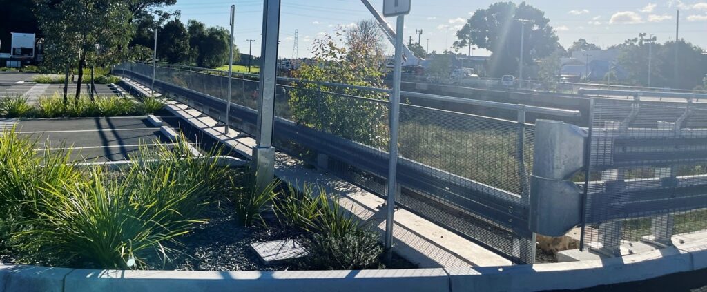 RhinoStop® Standard barriers along the car park perimeter.